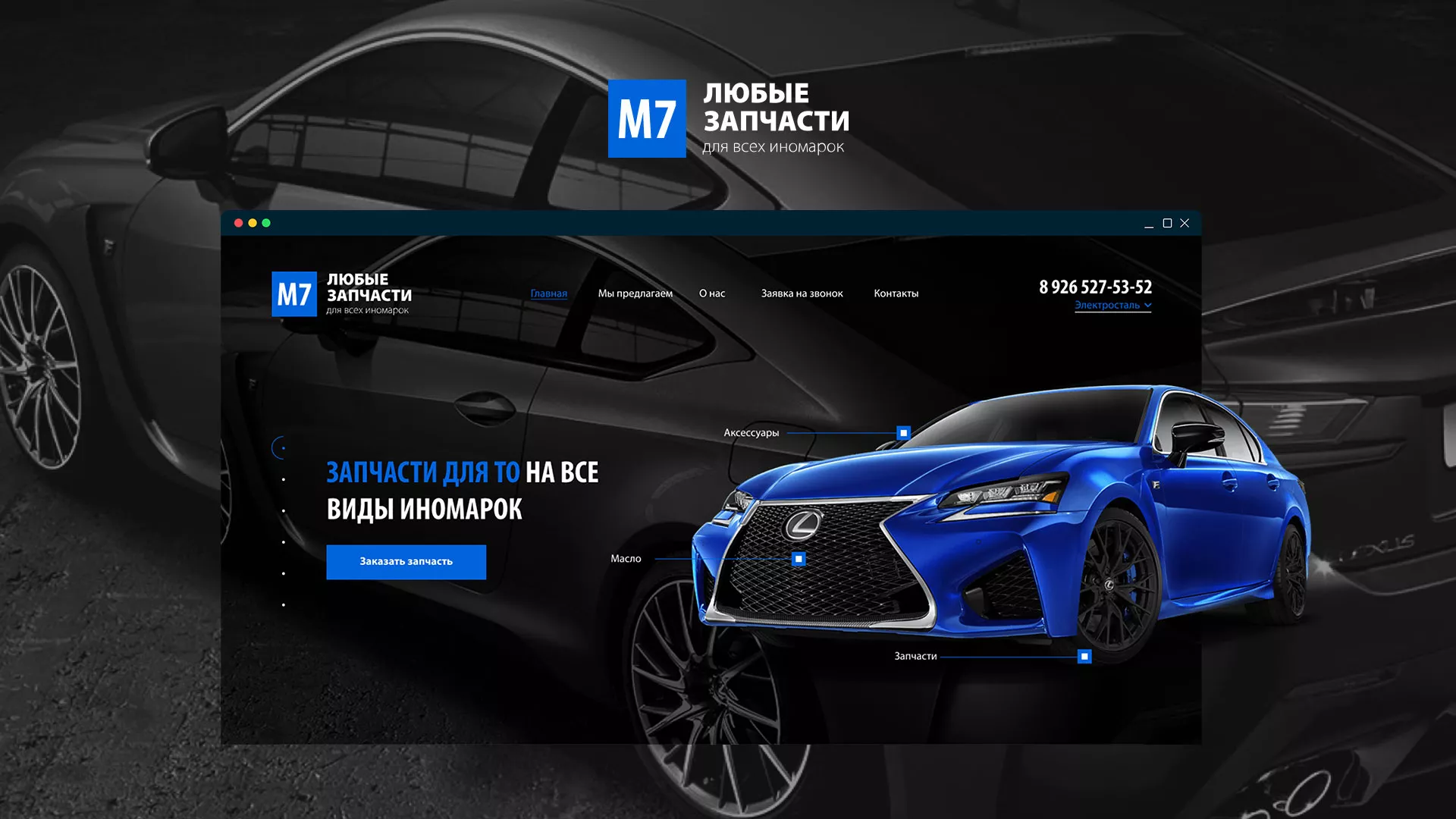 Разработка сайта магазина автозапчастей «М7» в Зуевке